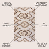 Sumak High-low Pile Neutral Diamond Kilim Area Rug