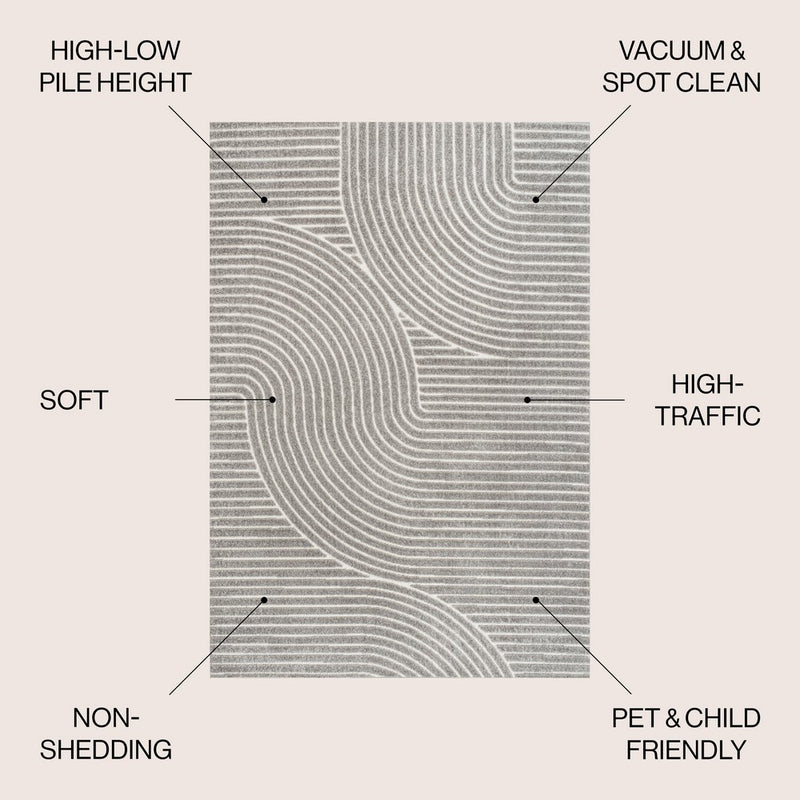 Skagen Minimalist Curve Geometric Area Rug