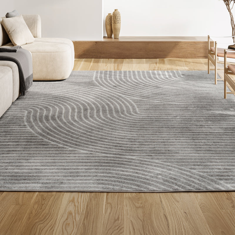 Skagen Minimalist Curve Geometric Area Rug