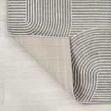 Skagen Minimalist Curve Geometric Area Rug Gray/Ivory / Square / 5'3" Square – BACK