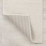 Skagen Minimalist Curve Geometric Area Rug Ivory/Cream / Runner / 2' X 8' – BACK