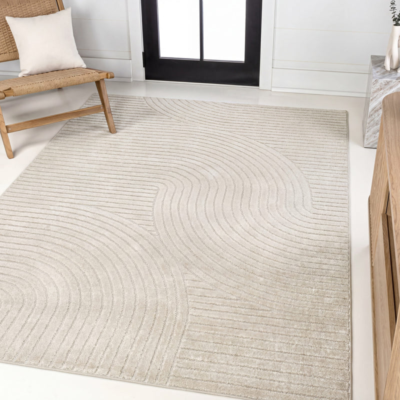 Skagen Minimalist Curve Geometric Area Rug