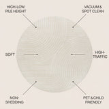 Skagen Minimalist Curve Geometric Area Rug Ivory/Cream / Round / 5'3" Round – ICONS