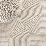 Skagen Minimalist Curve Geometric Area Rug Ivory/Cream / Square / 5'3" Square – DETAIL
