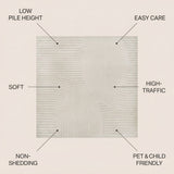 Skagen Minimalist Curve Geometric Area Rug Ivory/Cream / Square / 5'3" Square – ICONS
