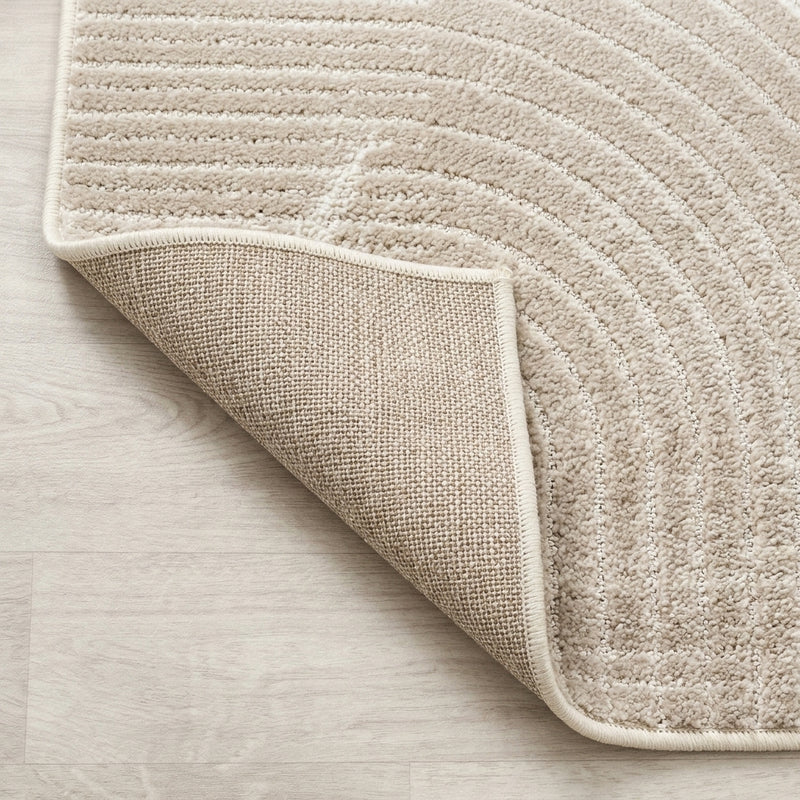 Skagen Minimalist Curve Geometric Area Rug Beige/Cream / Runner / 2' X 8' – BACK