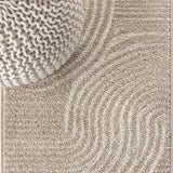 Skagen Minimalist Curve Geometric Area Rug Beige/Cream / Runner / 2' X 8' – DETAIL