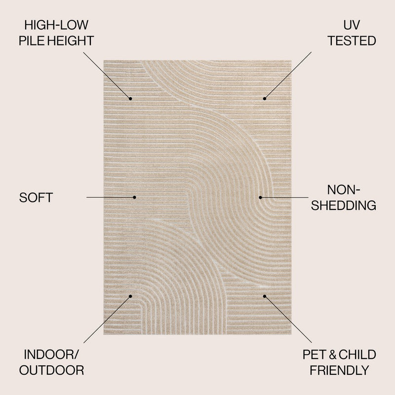 Skagen Minimalist Curve Geometric Area Rug