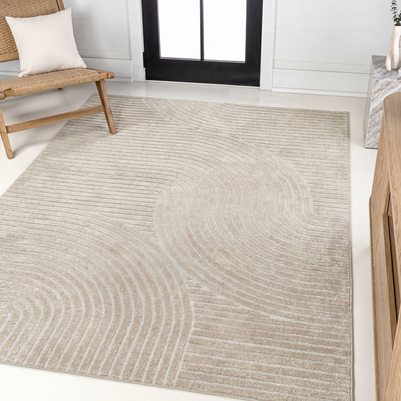 Skagen Minimalist Curve Geometric Area Rug