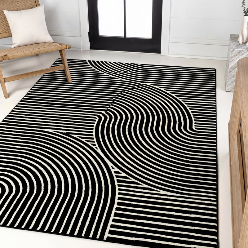 Skagen Minimalist Curve Geometric Area Rug