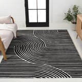 Skagen Minimalist Curve Geometric Area Rug