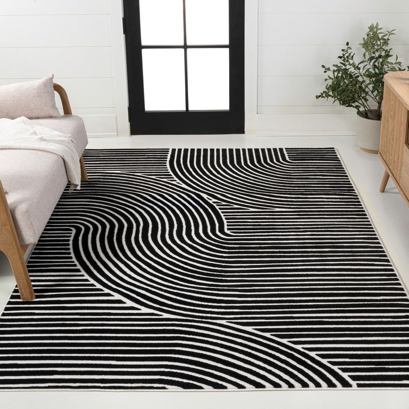 Skagen Minimalist Curve Geometric Area Rug