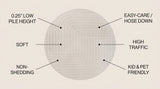 Odense Minimalist Angle Geometric Area Rug Ivory/Cream / Round / 5'3" Round – ICONS