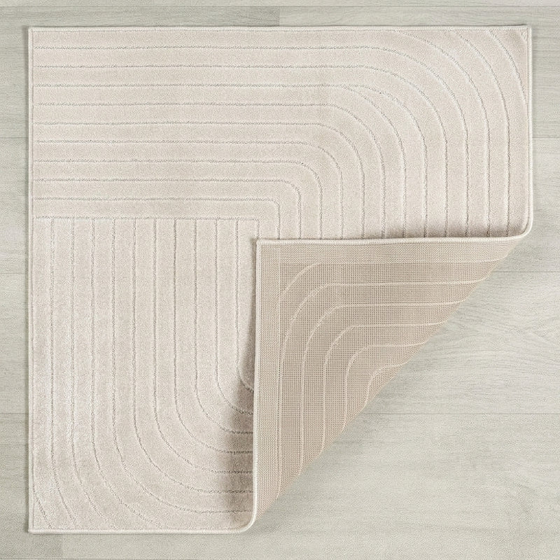 Odense Minimalist Angle Geometric Area Rug Ivory/Cream / Square / 5'3" Square – BACK