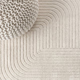 Odense Minimalist Angle Geometric Area Rug Ivory/Cream / Square / 5'3" Square – DETAIL