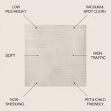 Odense Minimalist Angle Geometric Area Rug Ivory/Cream / Square / 5'3" Square – ICONS