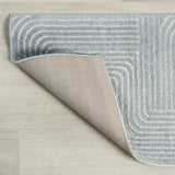 Odense Minimalist Angle Geometric Area Rug Light Blue/Cream / Runner / 2' X 8' – BACK
