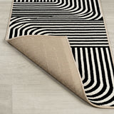Odense Minimalist Angle Geometric Area Rug Black/White / Runner / 2' X 8' – BACK