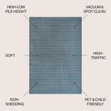 Aarhus Minimalist Scandi Striped Area Rug
