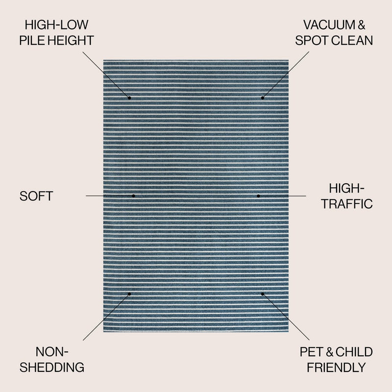 Aarhus Minimalist Scandi Striped Area Rug