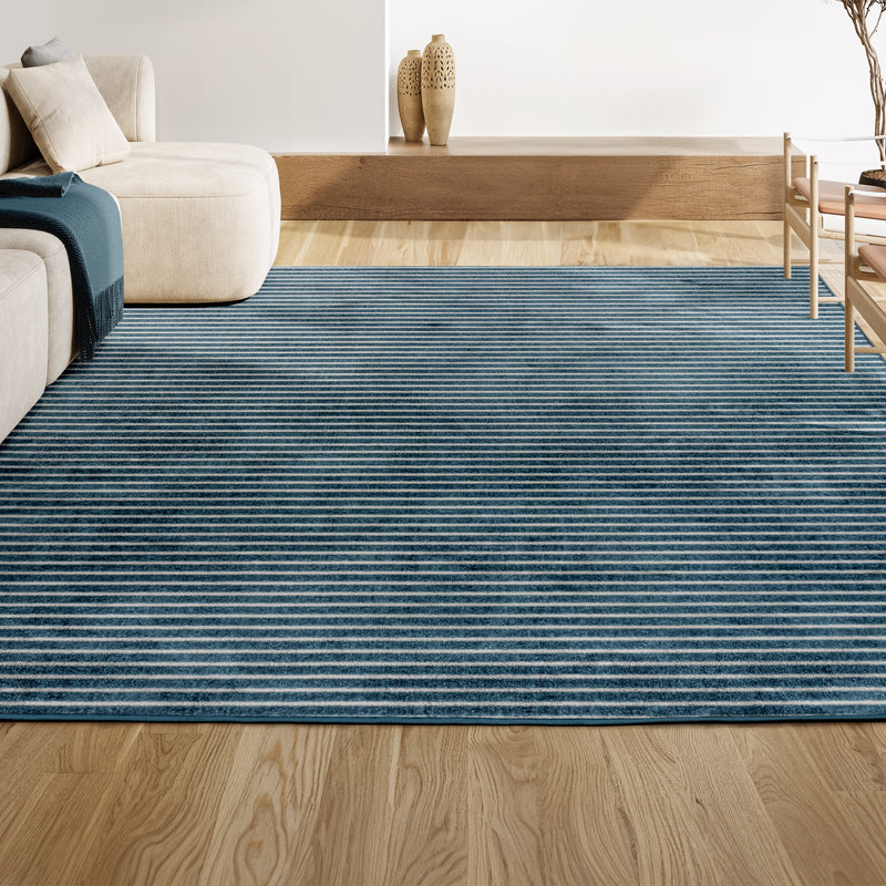 Aarhus Minimalist Scandi Striped Area Rug