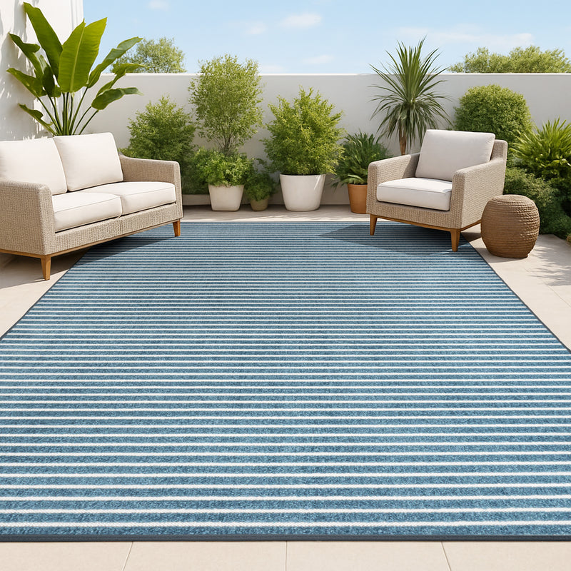 Aarhus Minimalist Scandi Striped Area Rug