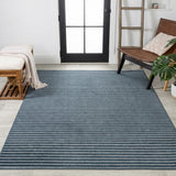 Aarhus Minimalist Scandi Striped Area Rug Navy/ivory / Rectangle / 7'10" X 10' – ROOM3