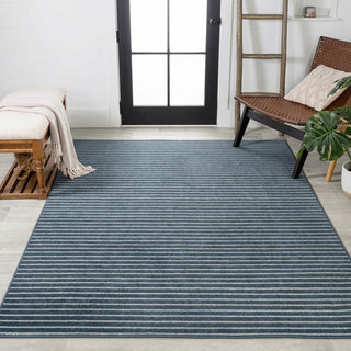 Aarhus Minimalist Scandi Striped Area Rug Navy/ivory / Rectangle / 7'10" X 10' – ROOM3