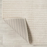 Aarhus Minimalist Scandi Striped Area Rug Ivory/Cream / Rectangle / 11'10" X 18' – BACK