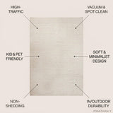 Aarhus Minimalist Scandi Striped Area Rug Ivory/Cream / Rectangle / 11'10" X 18' – ICONS