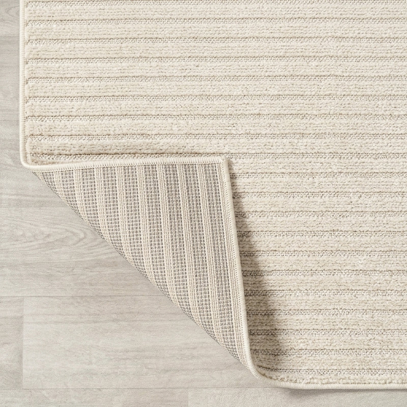 Aarhus Minimalist Scandi Striped Area Rug Ivory/Cream / Runner / 2'2" X 10' – BACK