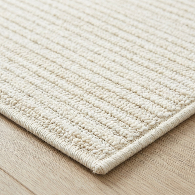 Aarhus Minimalist Scandi Striped Area Rug Ivory/Cream / Runner / 2'2" X 10' – DETAIL