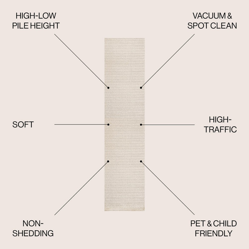 Aarhus Minimalist Scandi Striped Area Rug