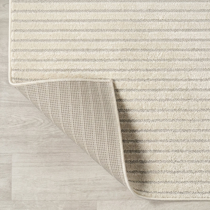 Aarhus Minimalist Scandi Striped Area Rug Ivory/Cream / Round / 5'3" Round – BACK