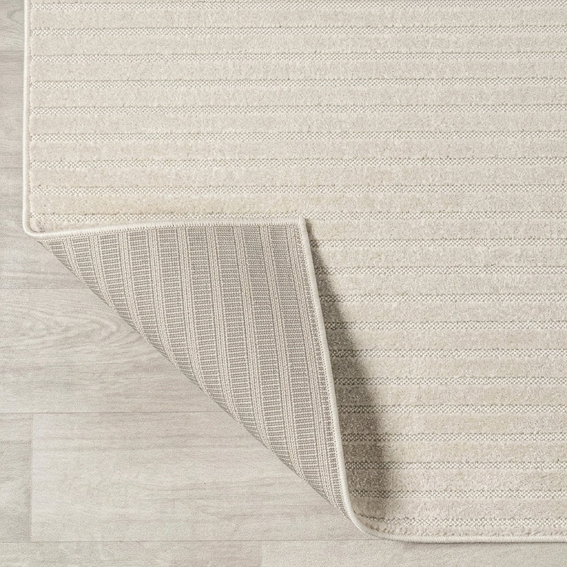 Aarhus Minimalist Scandi Striped Area Rug Ivory/Cream / Square / 5'3" Square – BACK