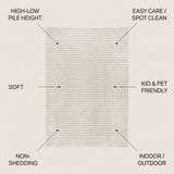 Aarhus Minimalist Scandi Striped Area Rug Ivory/Cream / Square / 5'3" Square – ICONS