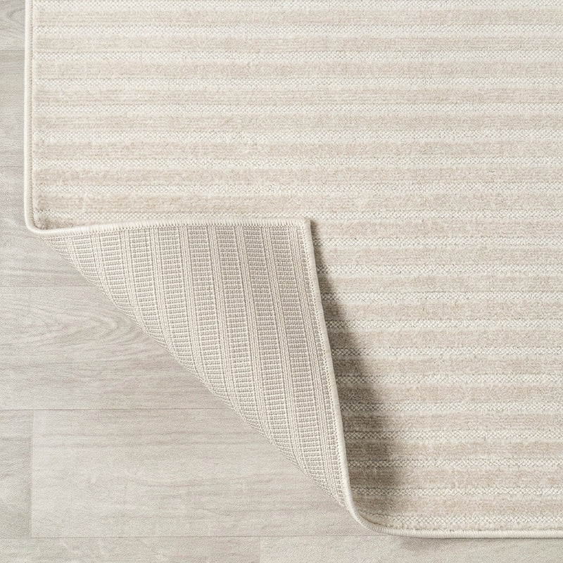 Aarhus Minimalist Scandi Striped Area Rug Ivory/Cream / Round / 9' Round – BACK