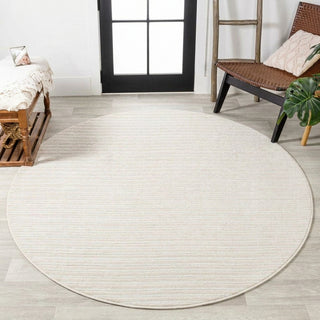 Aarhus Minimalist Scandi Striped Area Rug Ivory/Cream / Round / 9' Round – ROOM3