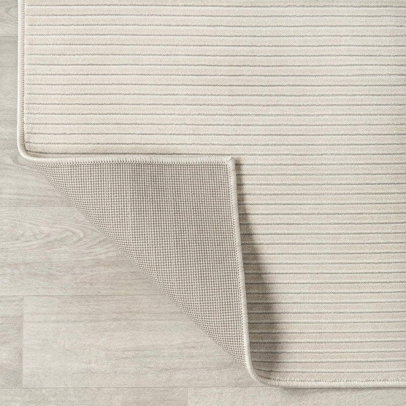 Aarhus Minimalist Scandi Striped Area Rug Ivory/Cream / Square / 9' Square – BACK