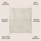 Aarhus Minimalist Scandi Striped Area Rug Ivory/Cream / Square / 9' Square – ICONS