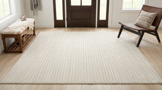 Aarhus Minimalist Scandi Striped Area Rug Ivory/Cream / Square / 9' Square – ROOM3