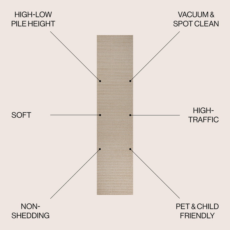 Aarhus Minimalist Scandi Striped Area Rug