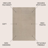 Aarhus Minimalist Scandi Striped Area Rug