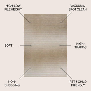 Aarhus Minimalist Scandi Striped Area Rug