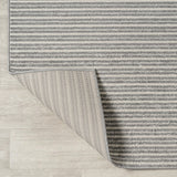 Aarhus Minimalist Scandi Striped Area Rug Gray/Ivory / Runner / 2' X 8' – BACK