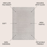 Aarhus Minimalist Scandi Striped Area Rug