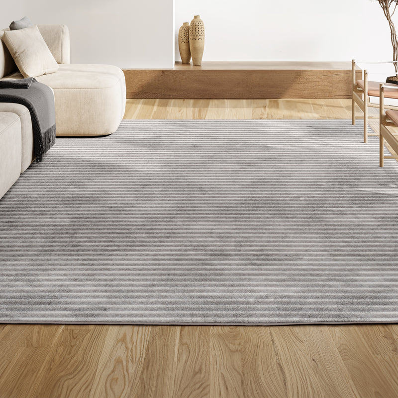 Aarhus Minimalist Scandi Striped Area Rug