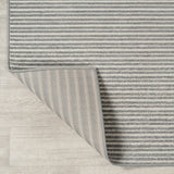 Aarhus Minimalist Scandi Striped Area Rug Gray/Ivory / Rectangle / 7'10" X 10' – BACK