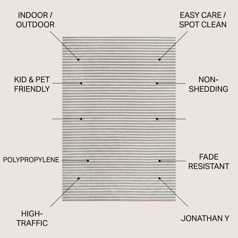 Aarhus Minimalist Scandi Striped Area Rug Gray/Ivory / Rectangle / 7'10" X 10' – ICONS
