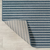 Aarhus Minimalist Scandi Striped Area Rug Blue/Ivory / Runner / 2' X 8' – BACK